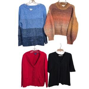 Women's XL 16 18 Sweaters Cardigans Pullovers Vests Wholesale Bulk Lot of 4